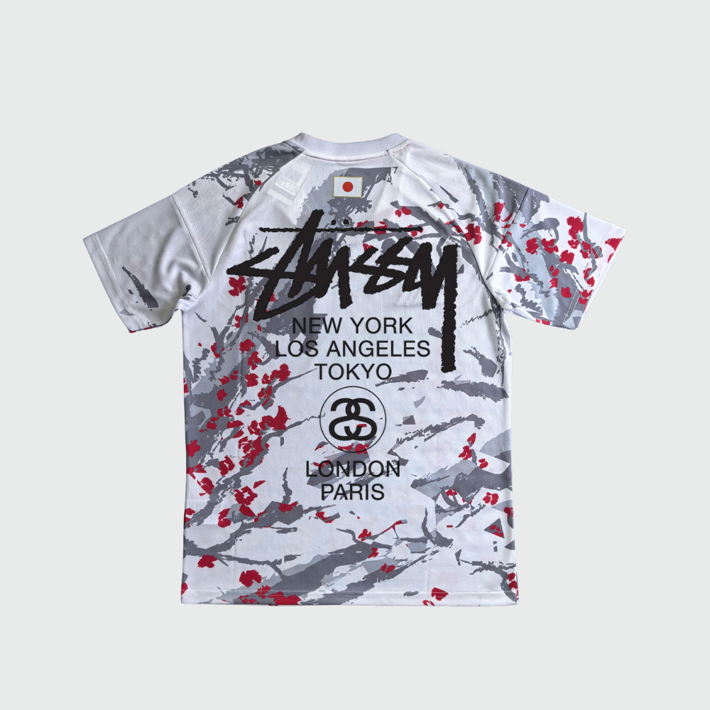 STÜSSY x “JAPAN” JERSEY - RED BLOSSOM